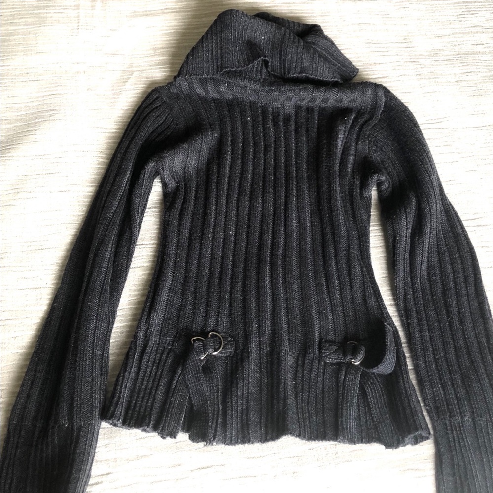 UsThree Charcoal Gray Crowl Acrylic Turtleneck-A09